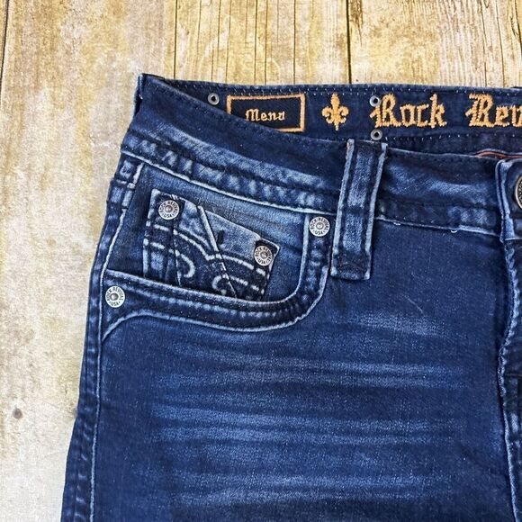 Rock Revival Skinny Jeans Womens Thick Stitch Jeans Mena Size 27 (31X32) - Picture 8 of 16